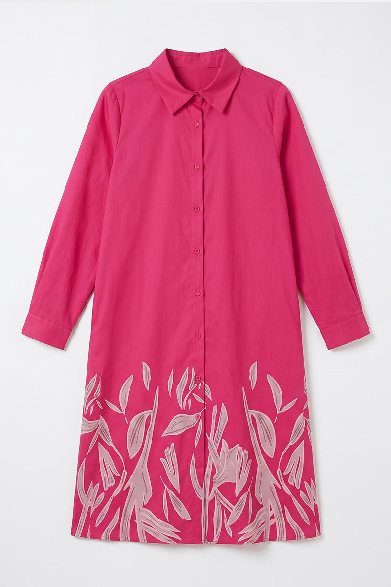 Loretta | Raspberry Shirt Dress
