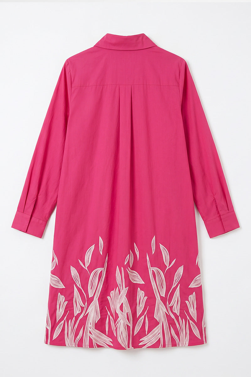 Loretta | Raspberry Shirt Dress