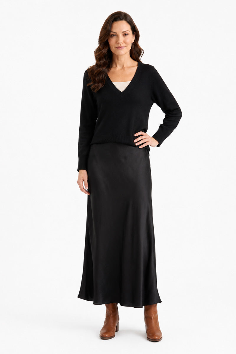 Leah | Satin & Knit Two-Piece Set