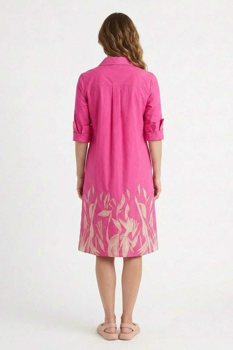Loretta | Raspberry Shirt Dress