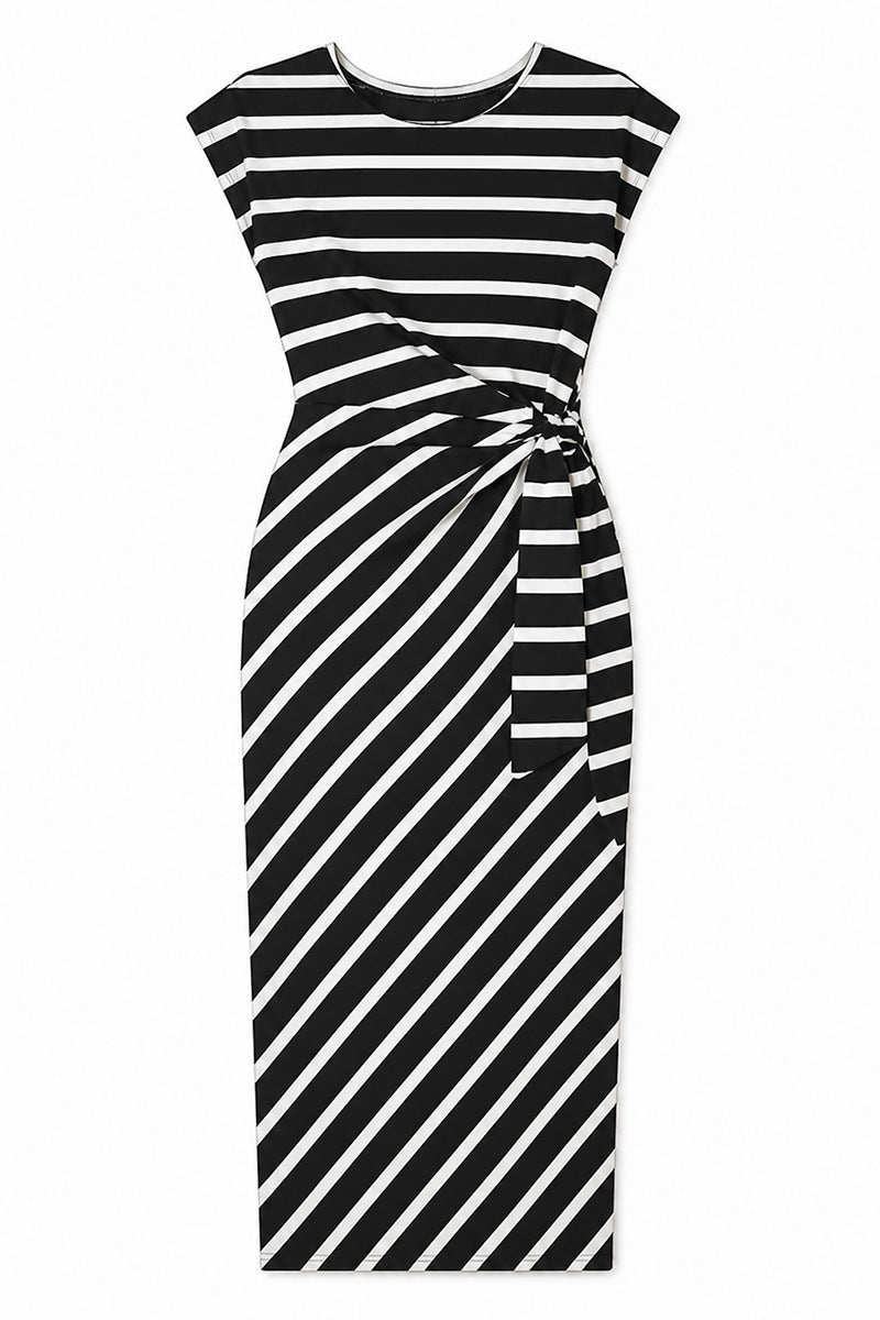 Phoebe | Striped Jersey Midi Dress