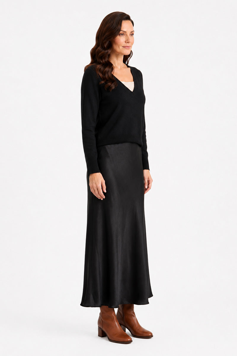 Leah | Satin & Knit Two-Piece Set